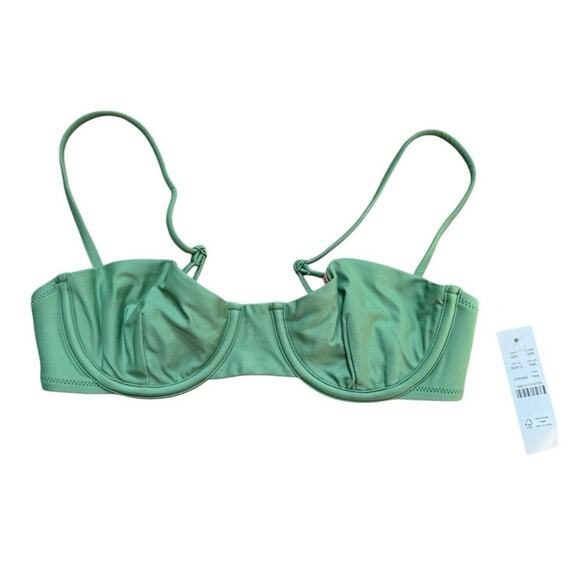 J. Crew Balconette Underwire Bikini‎ Top 34A Rustic Willow Green NEW - Picture 2 of 6